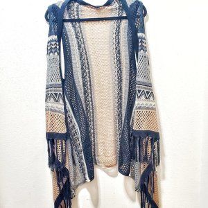 Hippie Style Knit Vest with Fringe